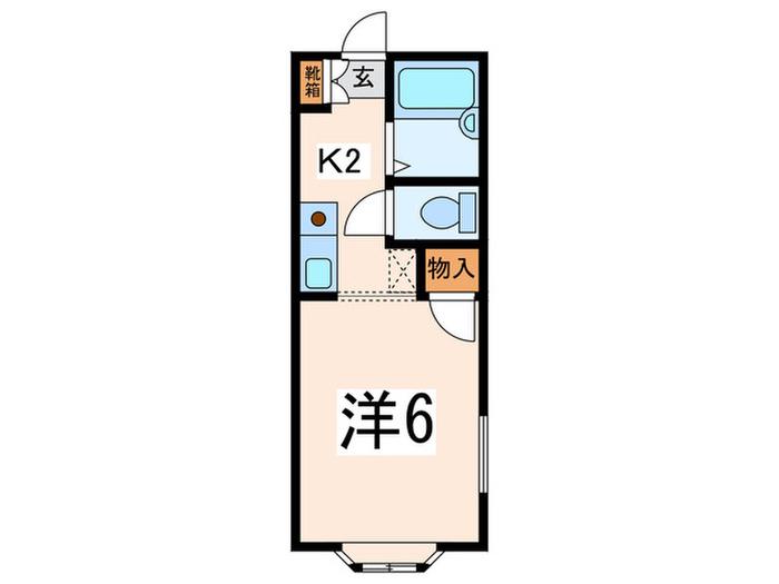 コートヴィレッジII(1K/1階)の間取り写真