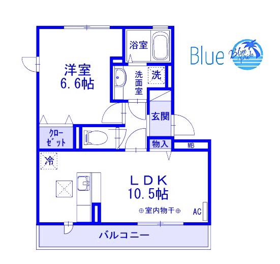 HARANOKIB(1LDK/1階)の間取り写真