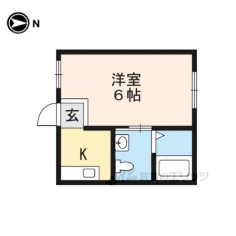 アルティ西野山(1K/2階)の間取り写真