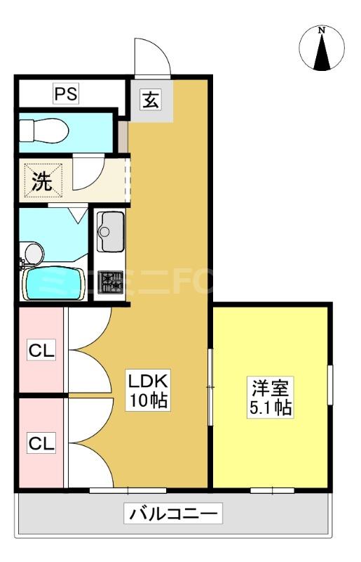 ルミナス南(1LDK/1階)の間取り写真