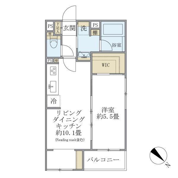COMPOSITE 大井町 HILLTOP(1LDK/2階)の間取り写真