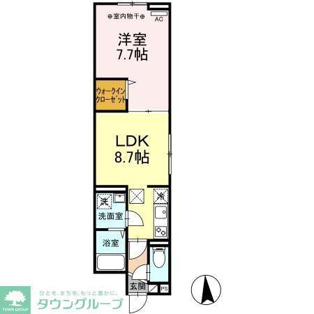 アヴァンスお花茶屋(1LDK/1階)の間取り写真