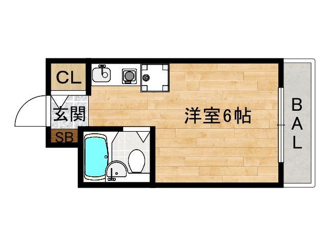 NEXTA桂(1K/2階)の間取り写真