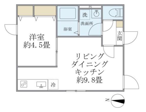 カレラコート大山(1LDK/3階)の間取り写真
