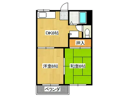 サン西陵II(2DK/1階)の間取り写真