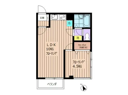 コパーズアプト清新VIII(1LDK/3階)の間取り写真