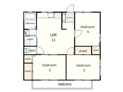 クローバー(3LDK/2階)の間取り写真