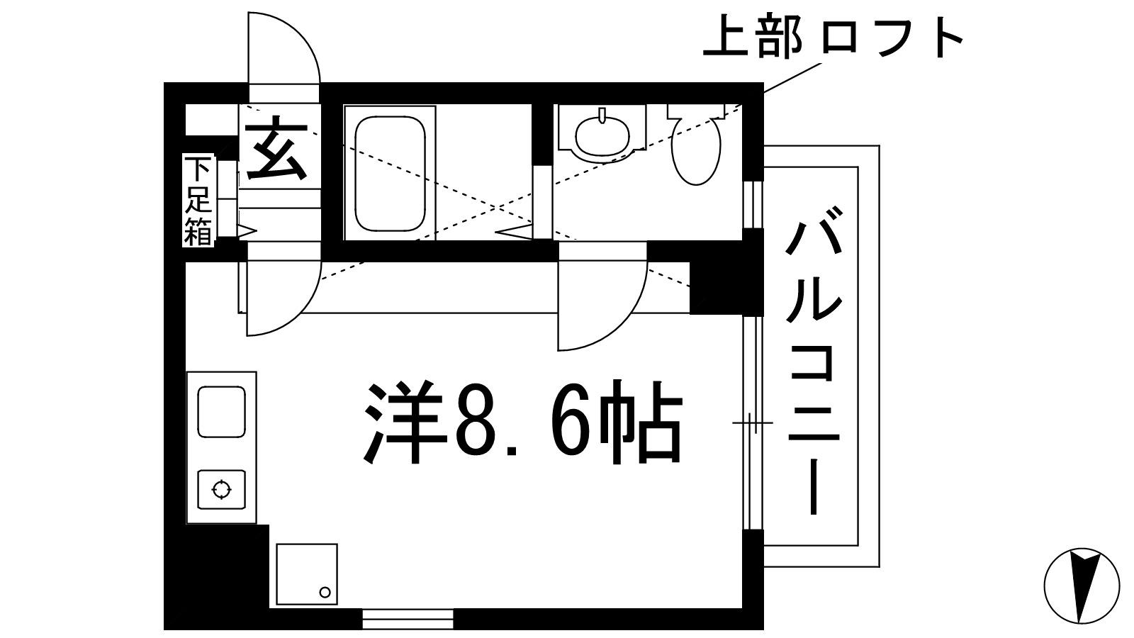 シティハウス高司(ワンルーム/2階)の間取り写真