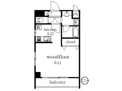 クレアージュ目黒(1K/1階)の間取り写真