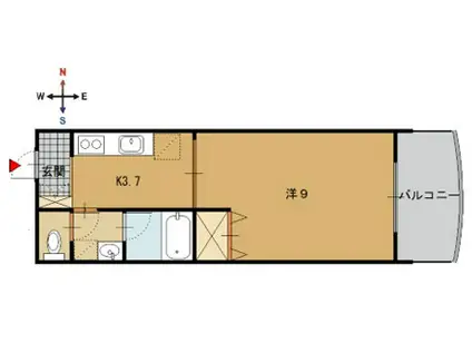 スプリングマンション(1K/2階)の間取り写真