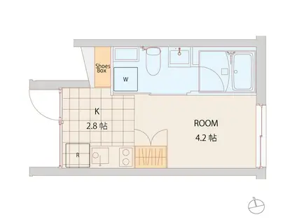 クアードロ中野サウス(ワンルーム/1階)の間取り写真