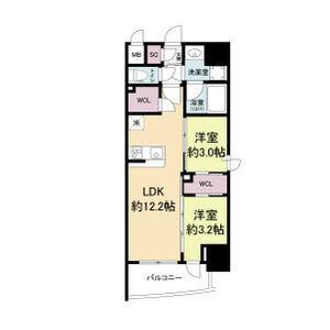 セレニテフラン難波(2LDK/13階)の間取り写真