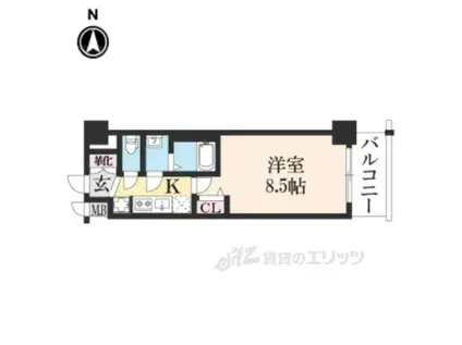 アドバンス京都エーデル(1K/2階)の間取り写真