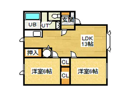 エステート241(2LDK/2階)の間取り写真
