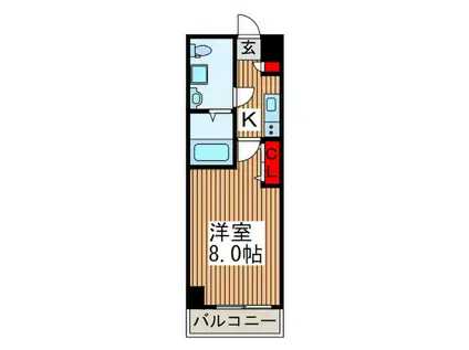アルファコート西川口VII(1K/6階)の間取り写真
