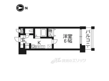 アスヴェル京都御所前2(1K/4階)の間取り写真