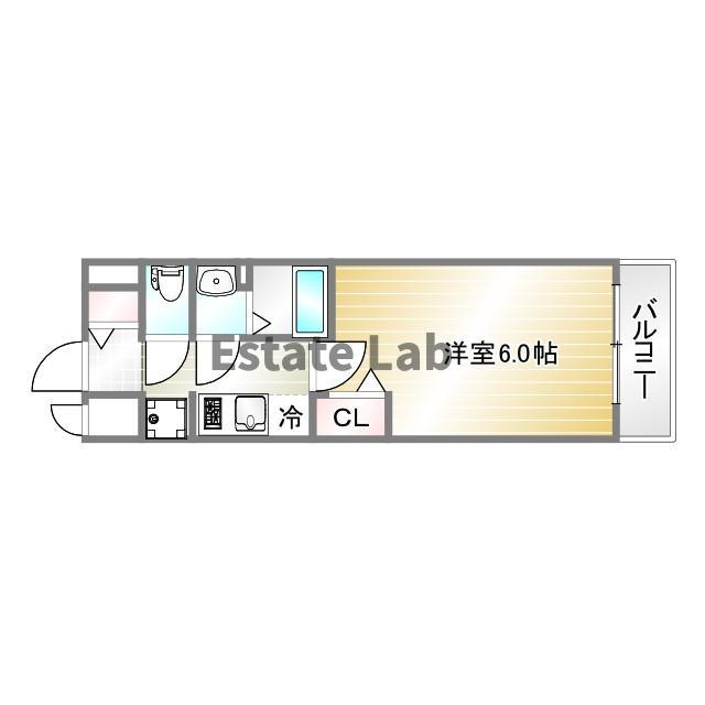 アドバンス神戸パーチェ(1K/2階)の間取り写真