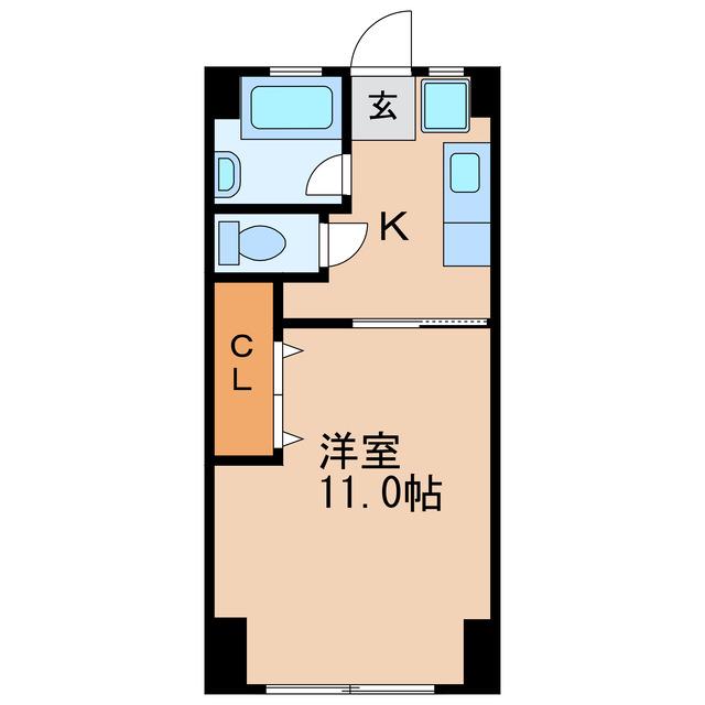 おおのビル(1K/2階)の間取り写真