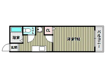 シティパレス狭山(1K/4階)の間取り写真