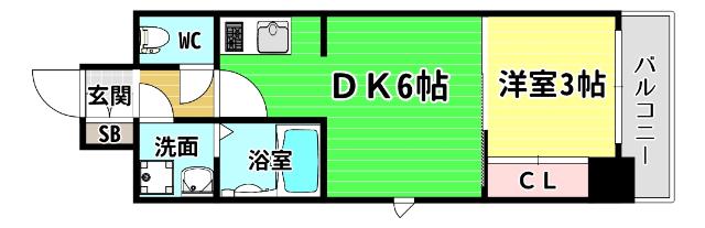 レジュールアッシュ アーバンリッシュ(1DK/4階)の間取り写真