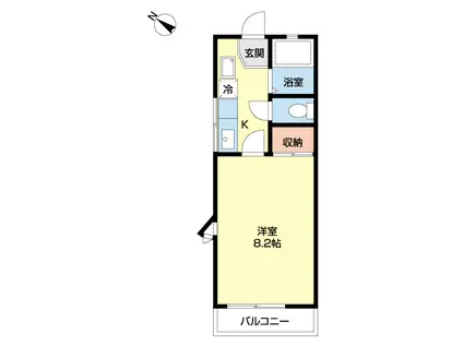 ラ・シェモア(1K/1階)の間取り写真