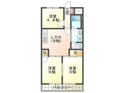 RAFAGA(3LDK/2階)の間取り写真