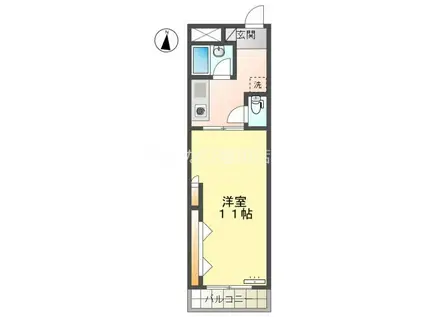 グランビュー太平(1K/3階)の間取り写真