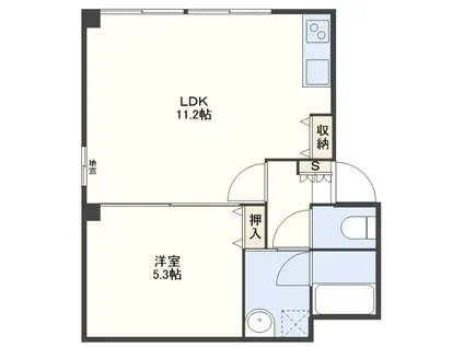 RINGOビル(1LDK/3階)の間取り写真