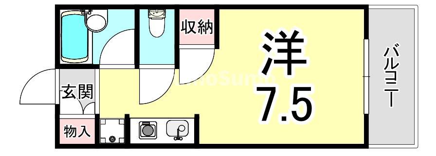 オギタビル(ワンルーム/3階)の間取り写真