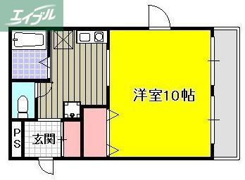 YKハイツ(1K/3階)の間取り写真