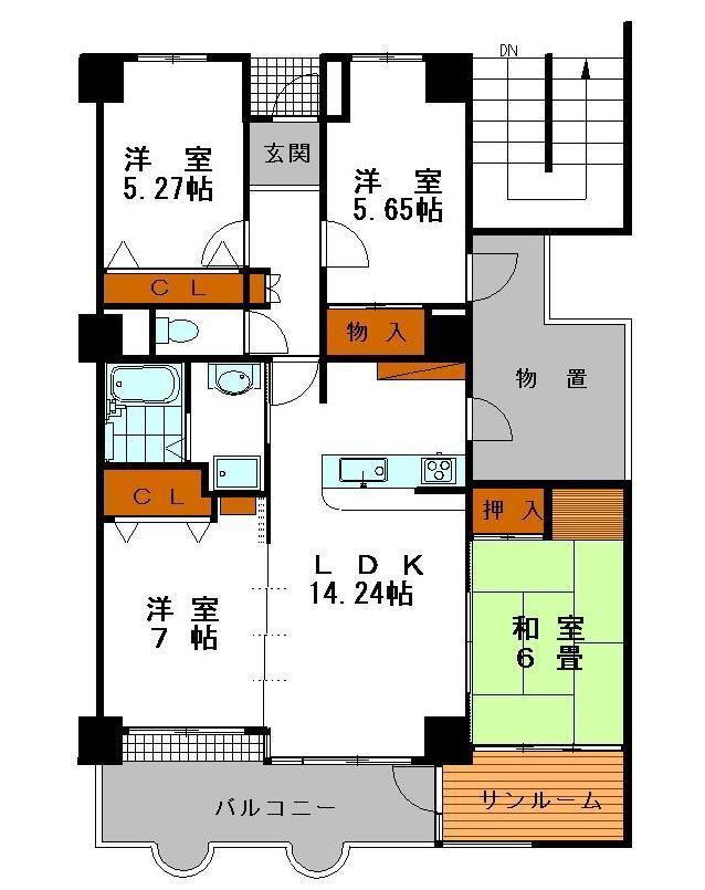 シャトー ブランシェ(4LDK/10階)の間取り写真