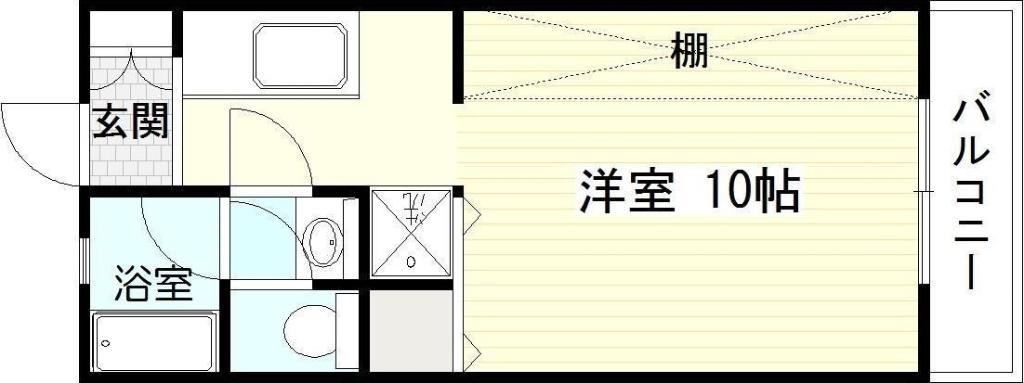 ペガサスII(ワンルーム/2階)の間取り写真