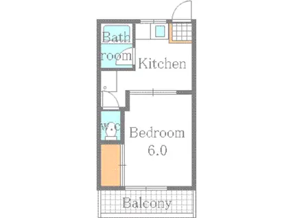 エコーハイツ(1K/1階)の間取り写真