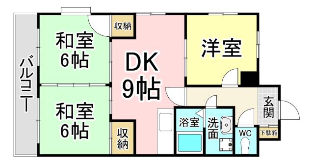 フォーサイトフォワイエ片野R(3DK/5階)の間取り写真