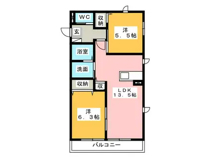 LETOIT 07W(2LDK/1階)の間取り写真