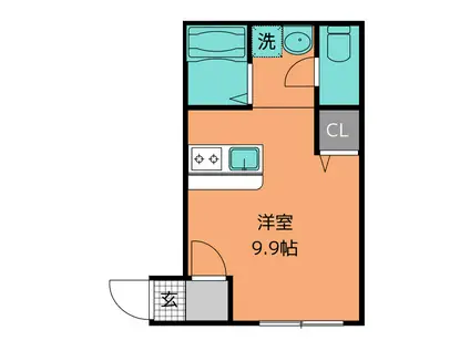 シエロ湘南II(ワンルーム/1階)の間取り写真