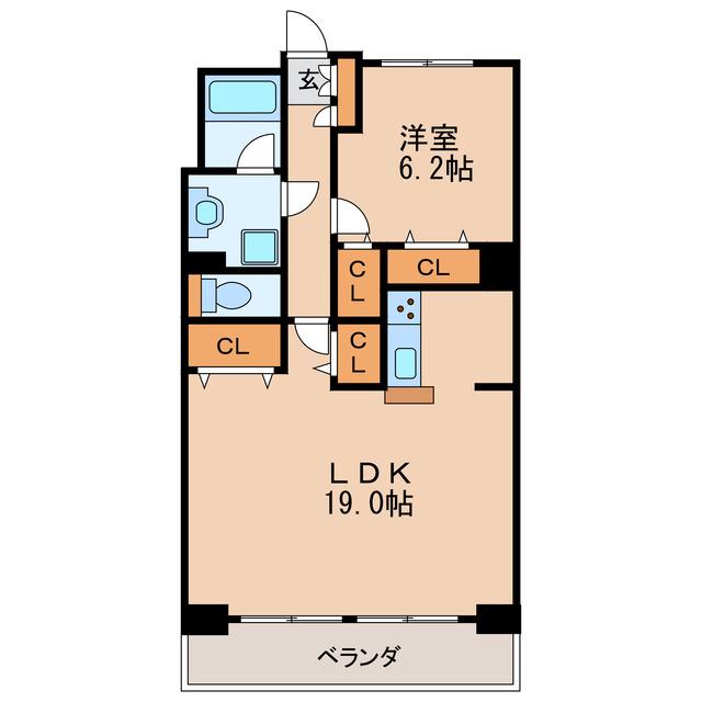 ENCHANTE泉(1LDK/8階)の間取り写真