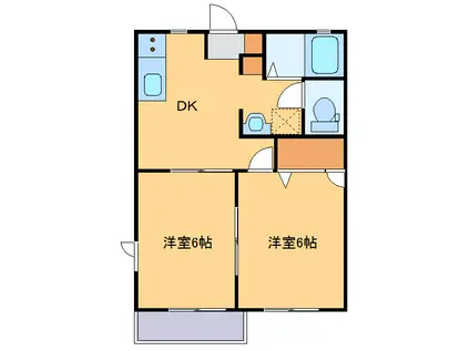 レジデンスみなみH202(2DK/2階)の間取り写真