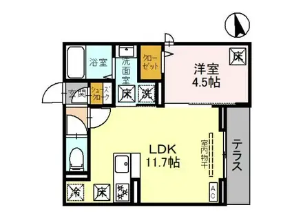 トリシア浦和(1LDK/3階)の間取り写真