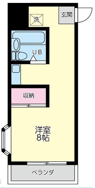タウンハウス内堀(ワンルーム/1階)の間取り写真