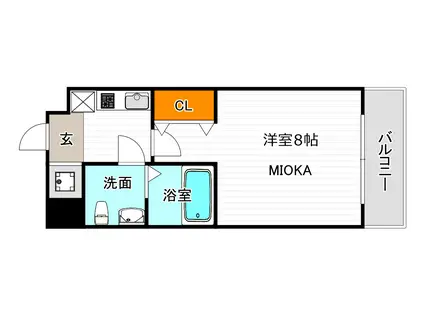 コラボ天王寺(1K/1階)の間取り写真