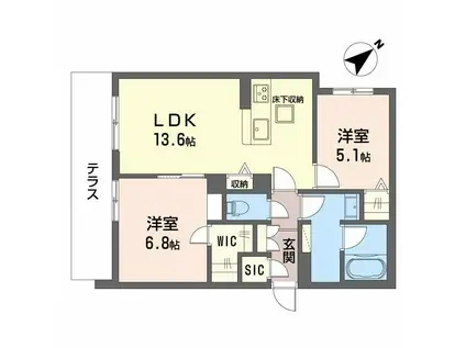 メゾン ド ルクス(2LDK/1階)の間取り写真