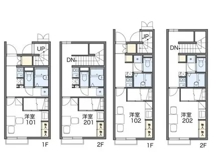 レオパレスブルーメ(1K/2階)の間取り写真
