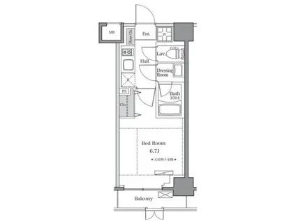 ブルロック東品川(1K/1階)の間取り写真