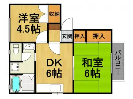 ル・シエール平松(2DK/1階)の間取り写真