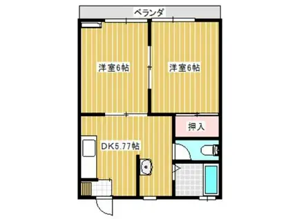 メゾン・ド・K(2DK/1階)の間取り写真