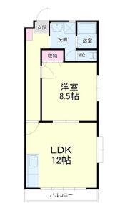 フォンテーヌ(1LDK/1階)の間取り写真