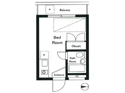 麻布フラット(ワンルーム/5階)の間取り写真