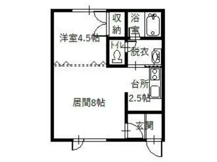 PENT HOUSE(1LDK/2階)の間取り写真