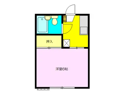 メイプルカサマ(1K/2階)の間取り写真